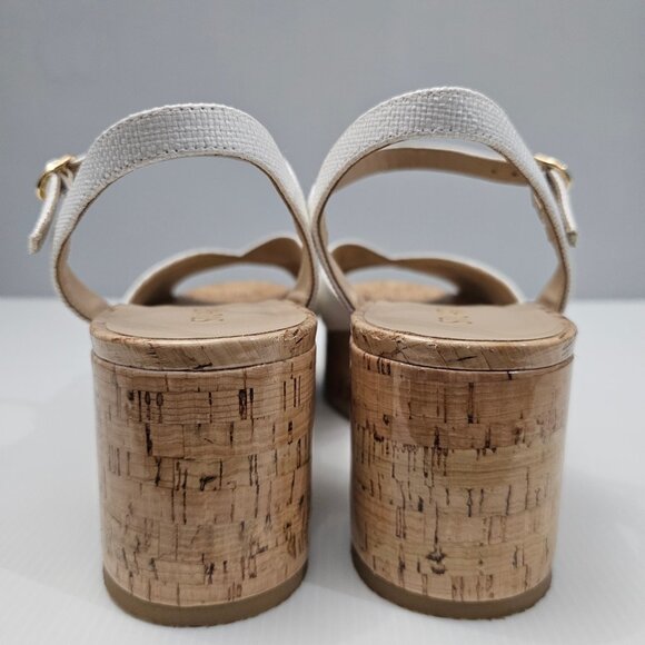 NEW Stuart Weitzman Carmen Midi Wedge Sz 9.5 Sandal Platform White Leather Cork - Picture 9 of 14